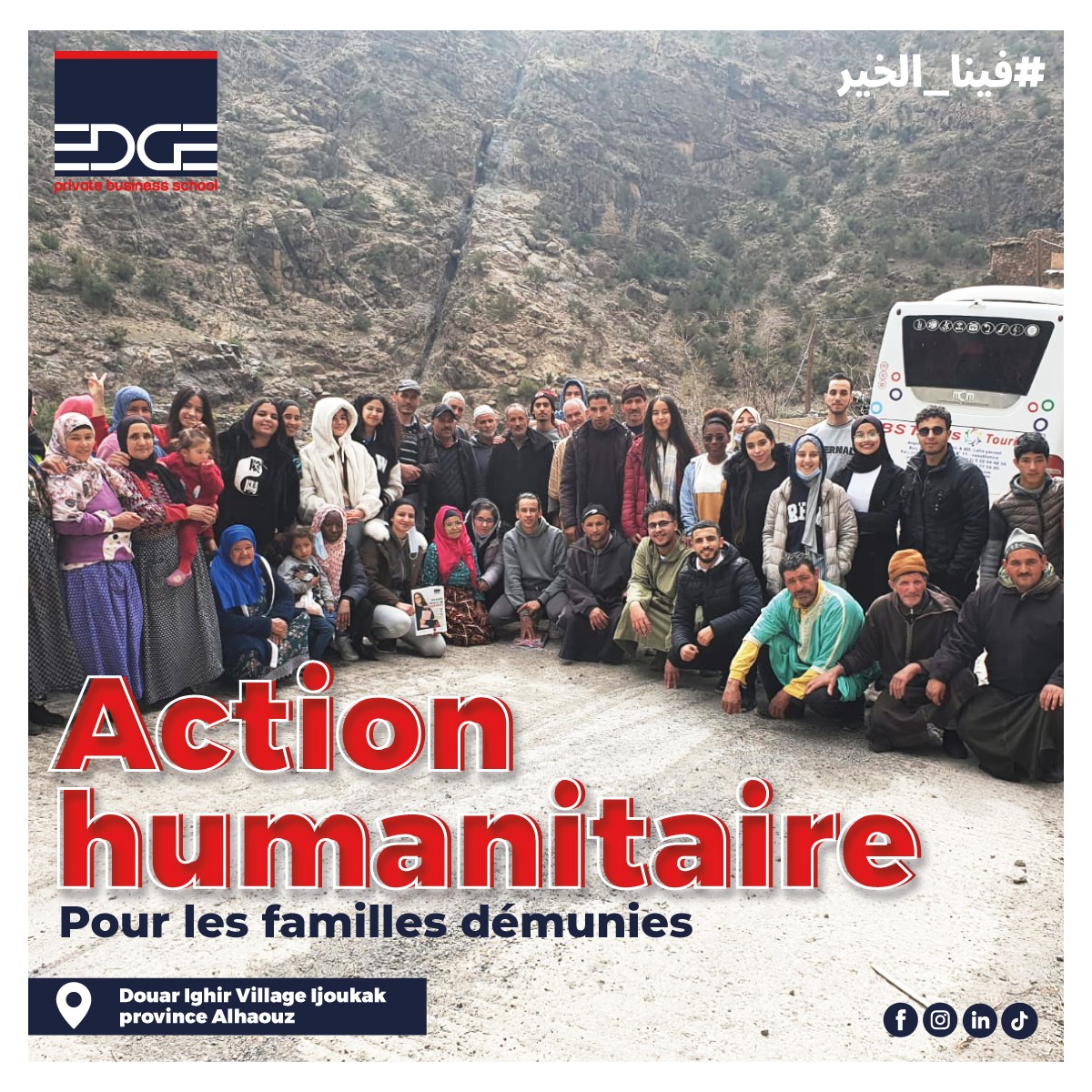 Action humanitaire à Douar Ighir